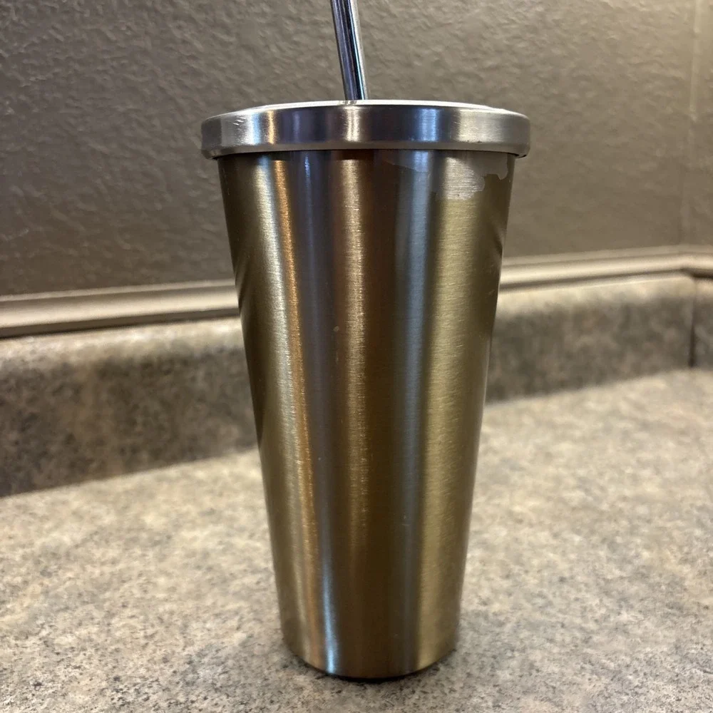 Starbucks Stainless Steel Tumbler 16 Oz Coffee Tea Water + Straw